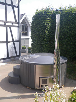 Grau gestrichener Badebottich Modell Landhaus